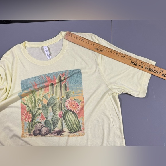 Bella + Canvas Southwest Graphic Design XL T-Shirt Yellow Cactus Retro - Picture 8 of 11